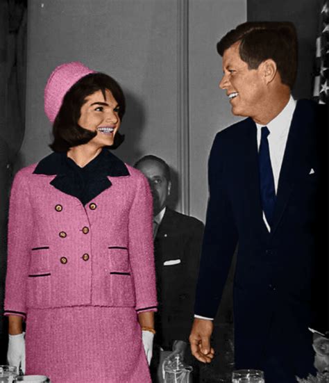 jacqueline kennedy wears her pink chanel suit|jackie kennedy jfk funeral dress.